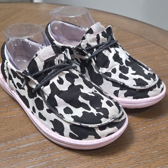 Hey Dudes Womans Wendy Funky Cow Prunt  Shoes Comfort Casual Slip-On , Size 7 - Picture 1 of 9